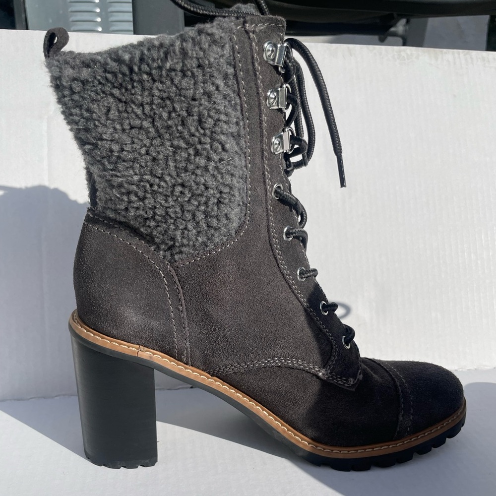 Nine West Perry Faux Suede Lace-Up Heel Boots | Size 9.5 - Picture 7 of 8